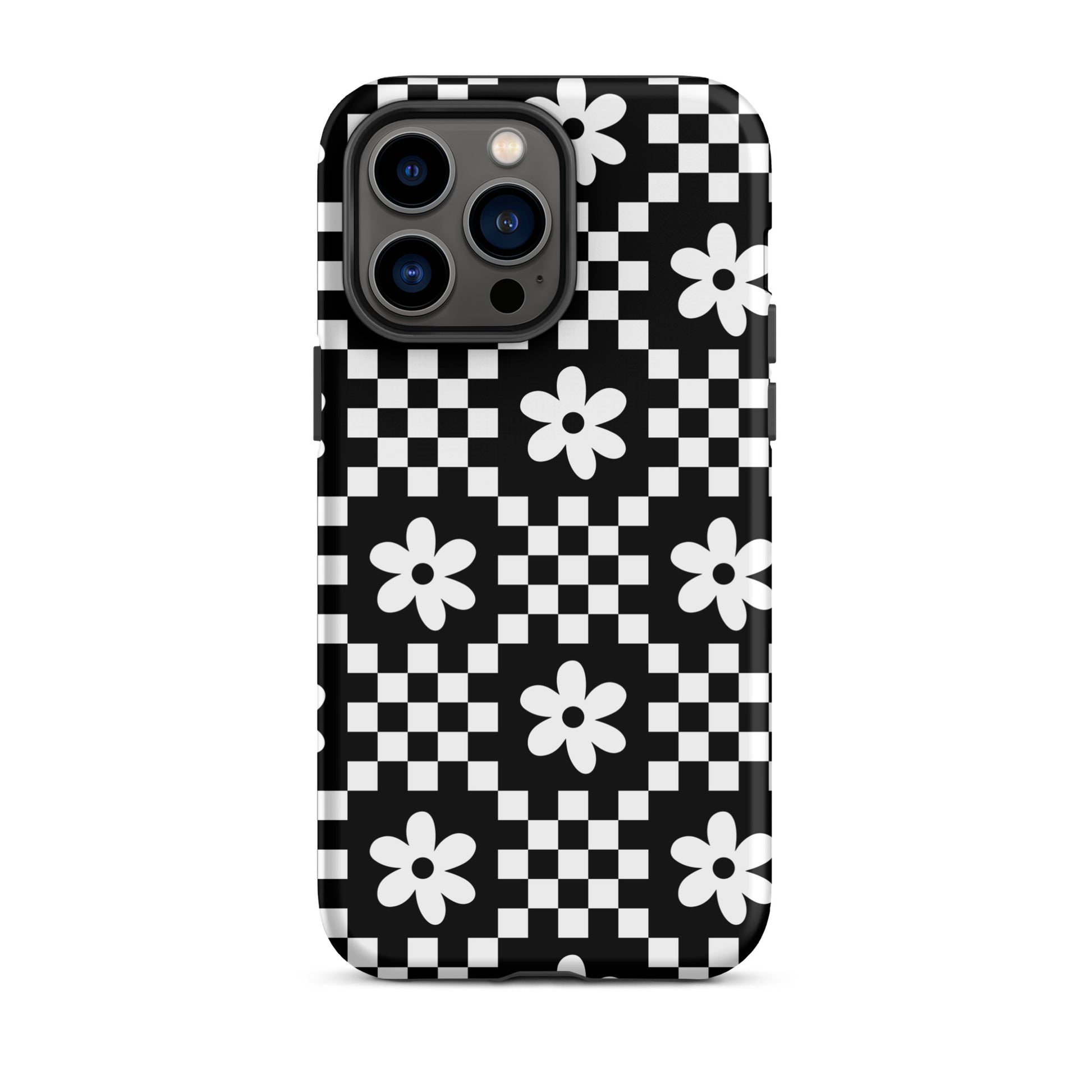 Checkerboard Daisy iPhone Case iPhone 14 Pro Max Matte