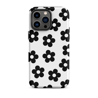 White Retro Flowers iPhone Case