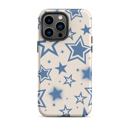 Beige & Blue Stardust iPhone Case