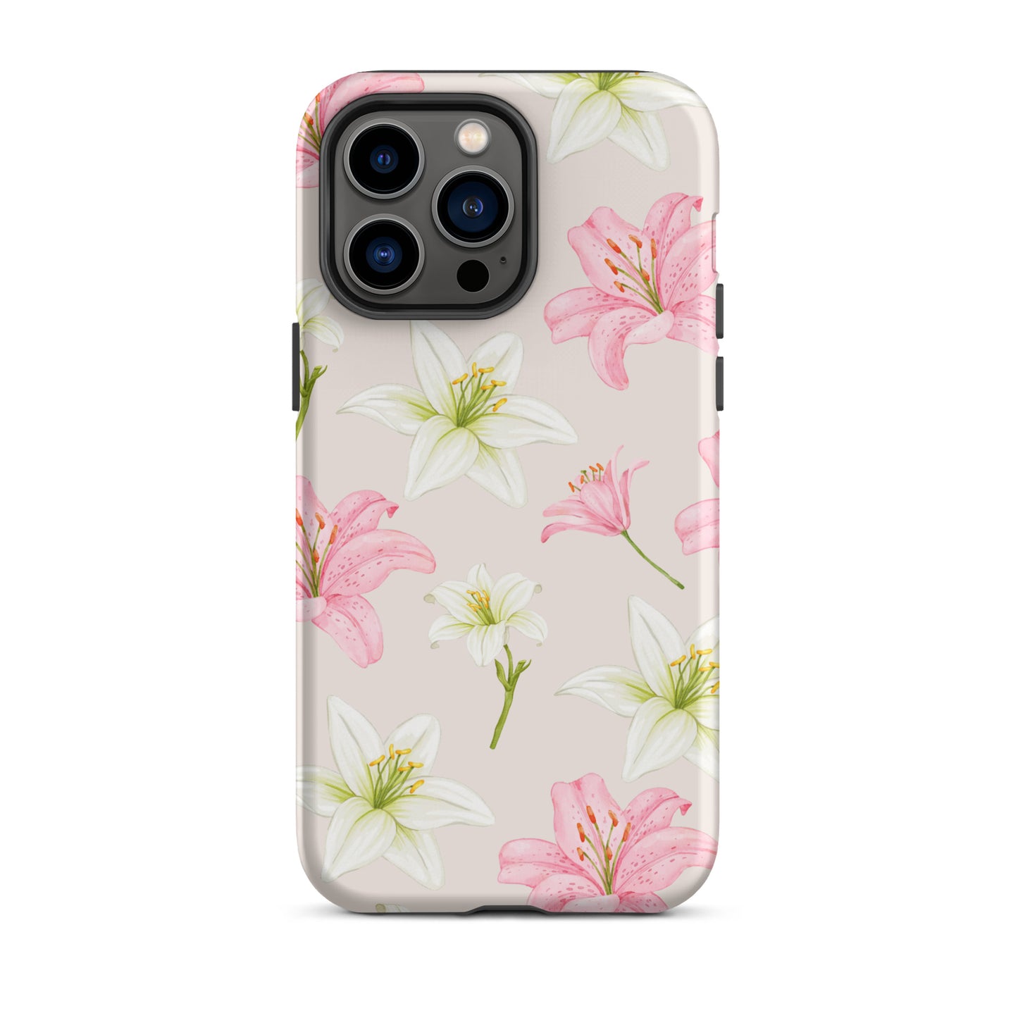 Beige Tiger Lily iPhone Case