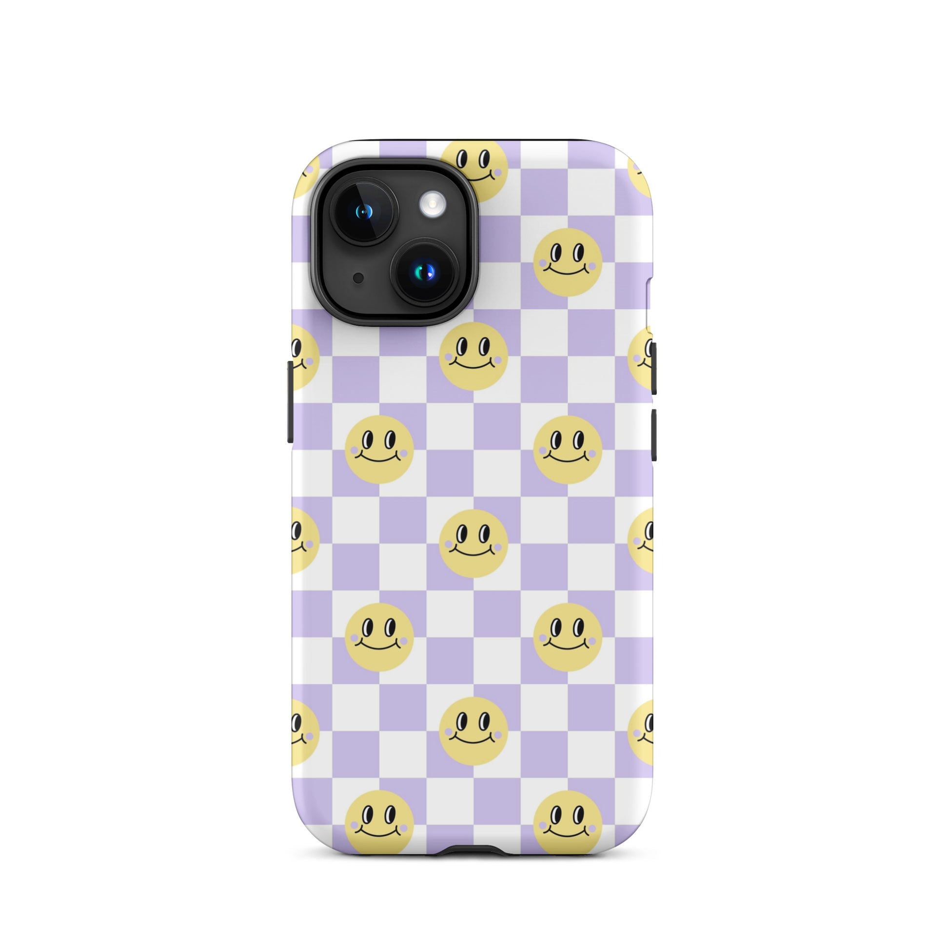Checkered Smiley Faces iPhone Case Matte iPhone 15