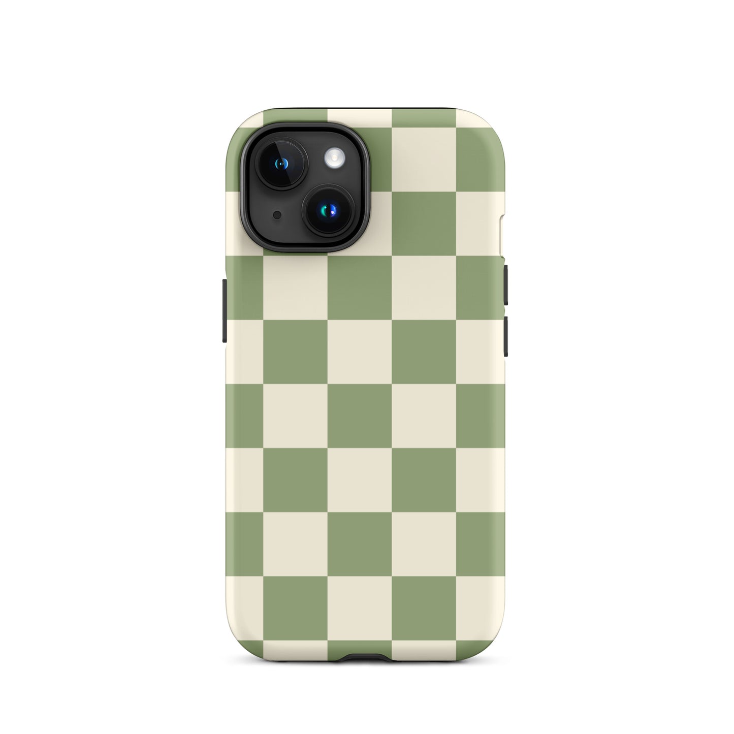 Green & Beige Checkered iPhone Case