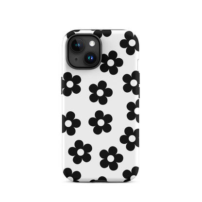 White Retro Flowers iPhone Case