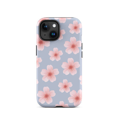 Blue Cherry Blossoms iPhone Case