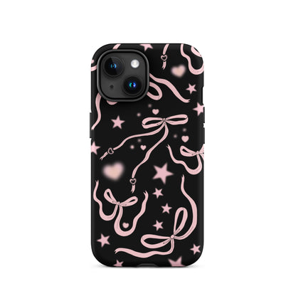 Black Cosmic Bows iPhone Case