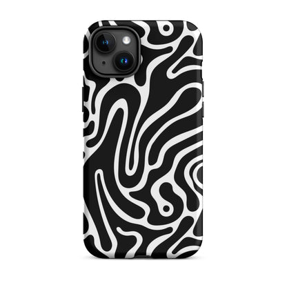 Wavy Noir iPhone Case iPhone 15 Plus Matte