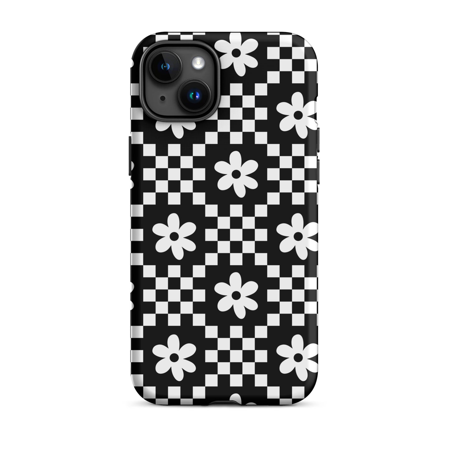 Checkerboard Daisy iPhone Case iPhone 15 Plus Matte