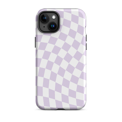 Purple Wavy Checkered iPhone Case