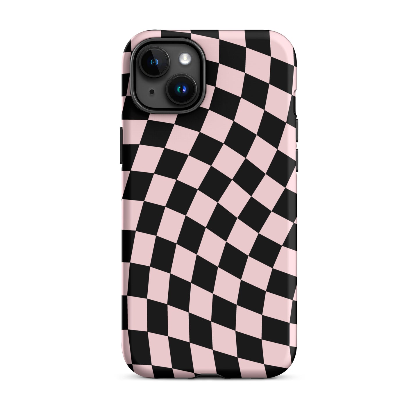 Pink & Black Wavy Checkered iPhone Case