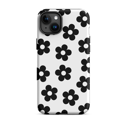 White Retro Flowers iPhone Case