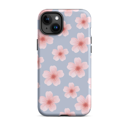 Blue Cherry Blossoms iPhone Case