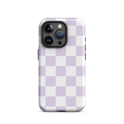 Pastel Purple Checkered iPhone Case iPhone 15 Pro Matte