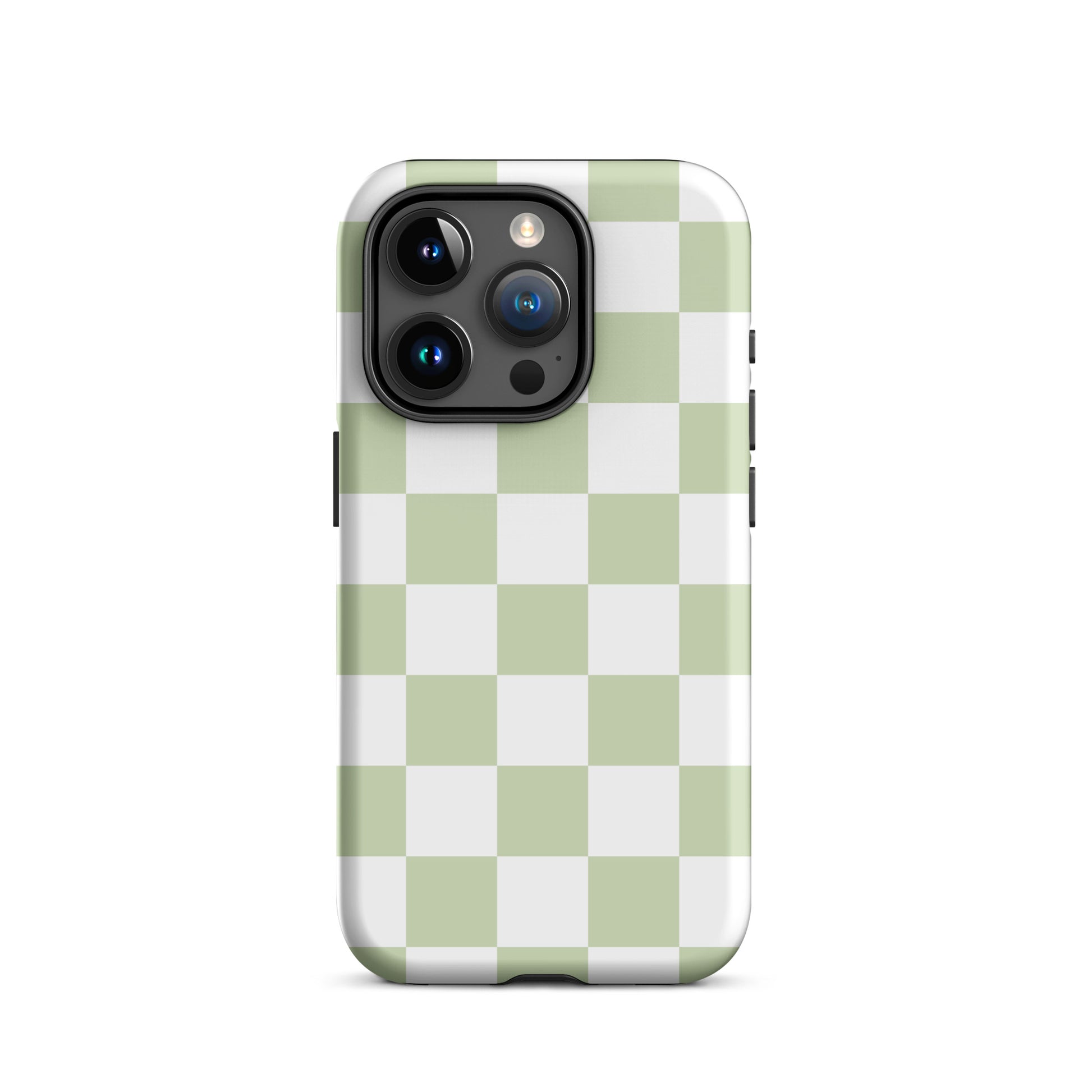 Pastel Green Checkered iPhone Case iPhone 15 Pro Matte