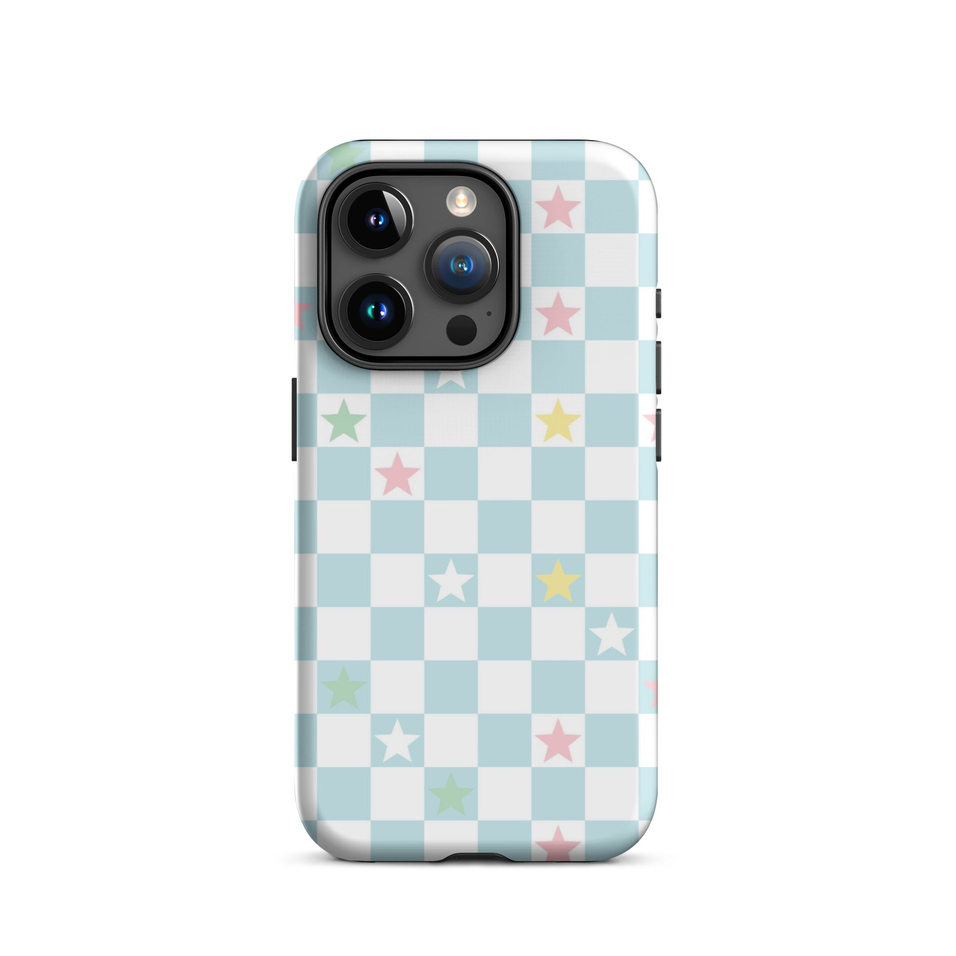 Stars Checkered iPhone Case iPhone 15 Pro Matte