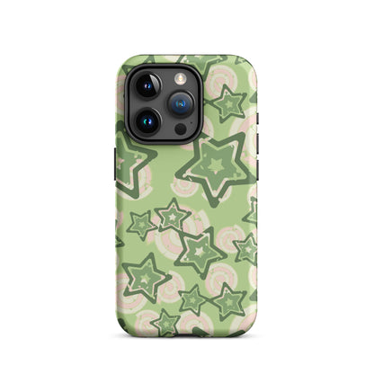 Y2K Green Star iPhone Case iPhone 15 Pro Matte
