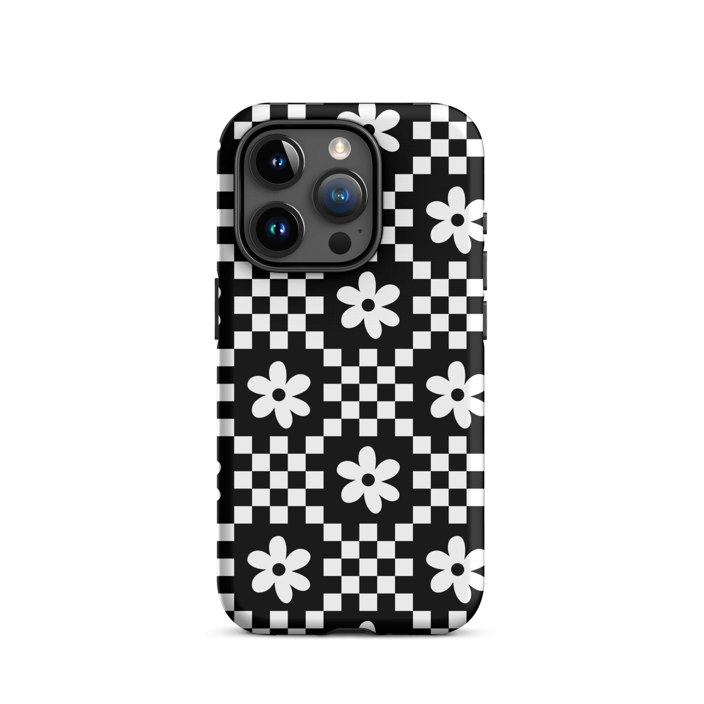 Checkerboard Daisy iPhone Case iPhone 15 Pro Matte