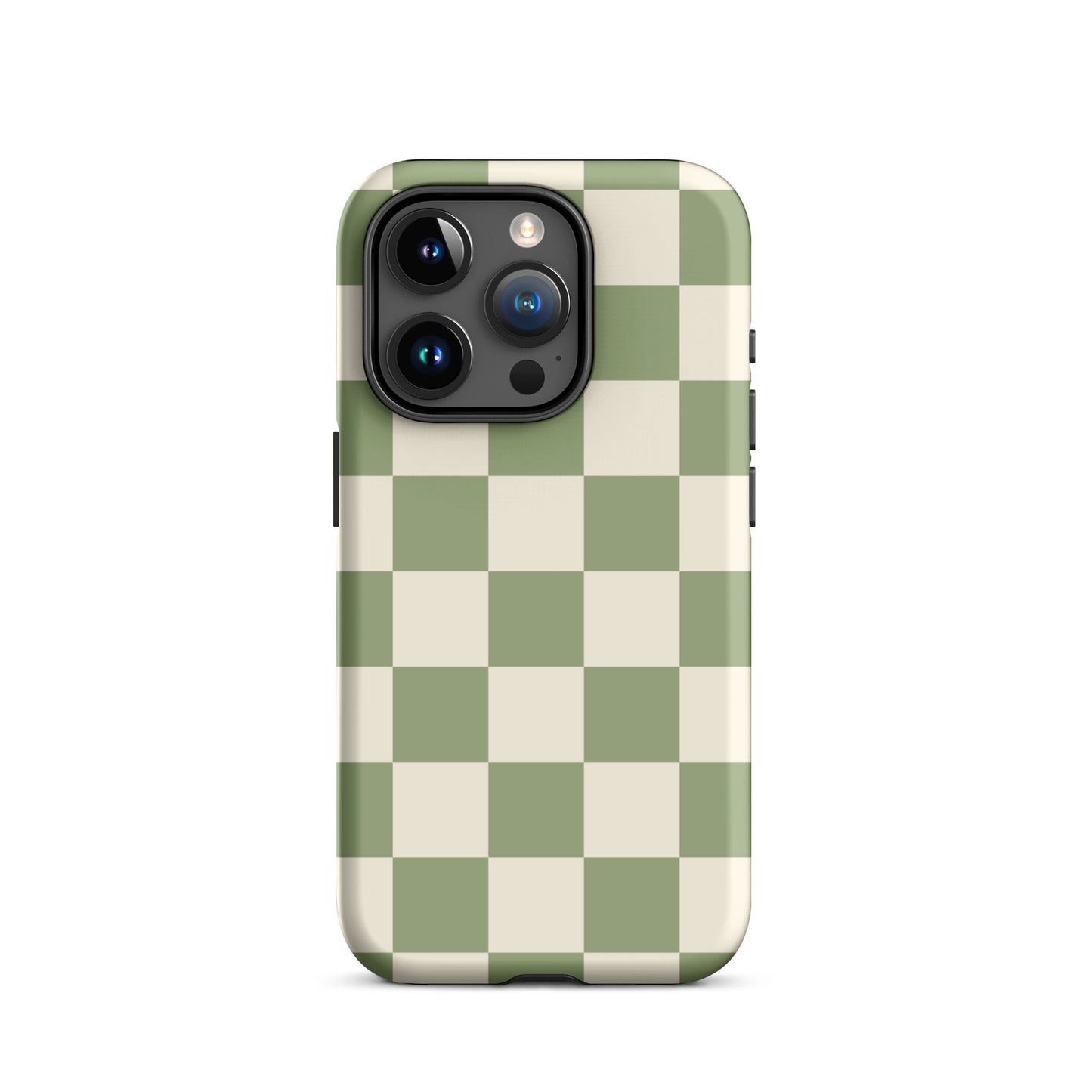 Green & Beige Checkered iPhone Case