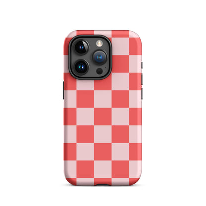 Red & Pink Checkered iPhone Case