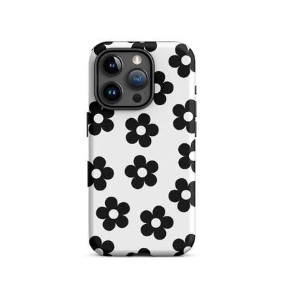 White Retro Flowers iPhone Case