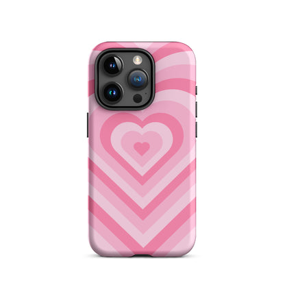 Pink Glowing Hearts iPhone Case