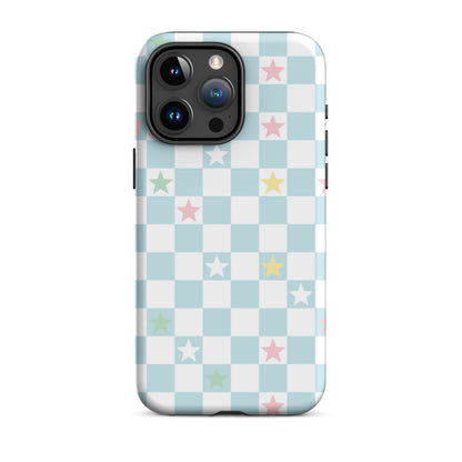Stars Checkered iPhone Case iPhone 15 Pro Max Matte