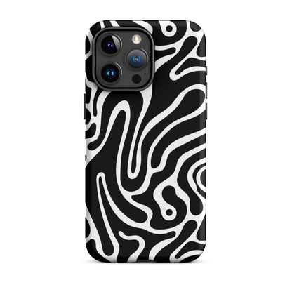 Wavy Noir iPhone Case iPhone 15 Pro Max Matte