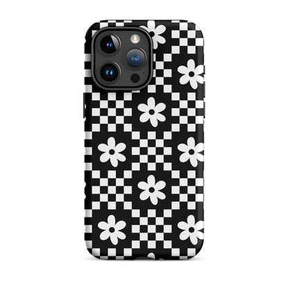 Checkerboard Daisy iPhone Case iPhone 15 Pro Max Matte