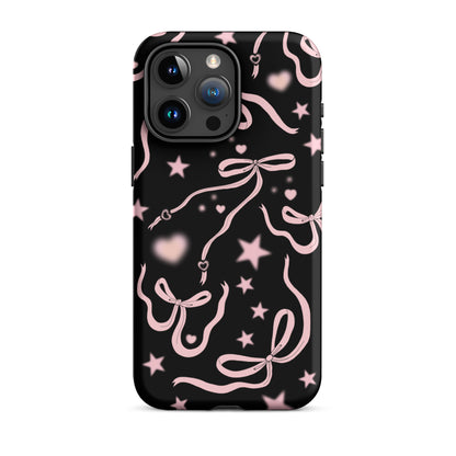 Black Cosmic Bows iPhone Case