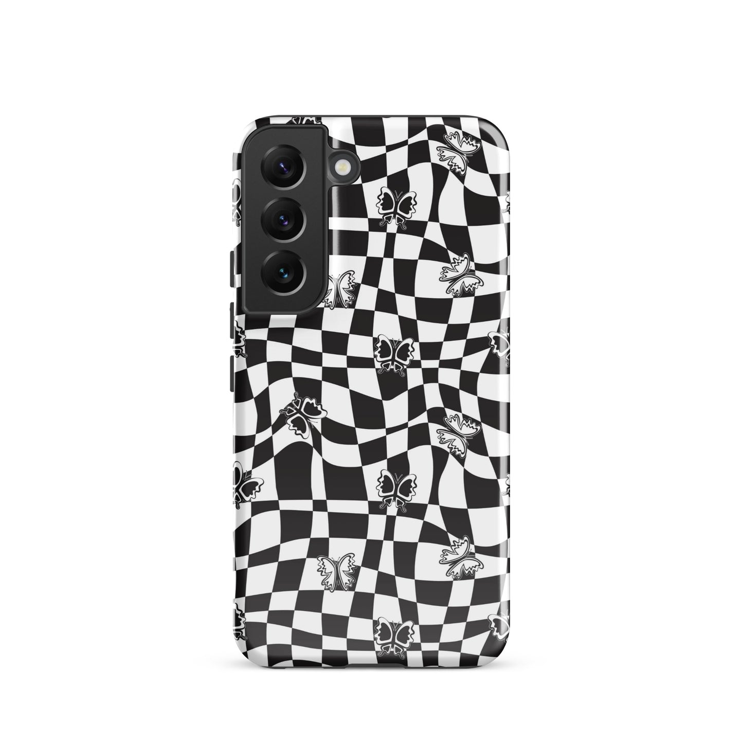 Butterfly Wavy Checkered Samsung Case