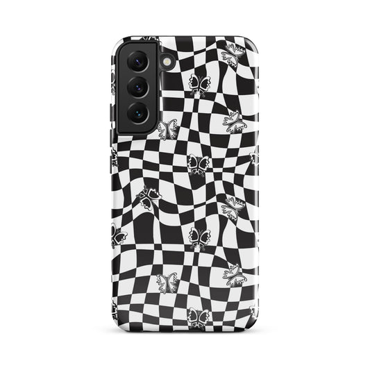 Butterfly Wavy Checkered Samsung Case