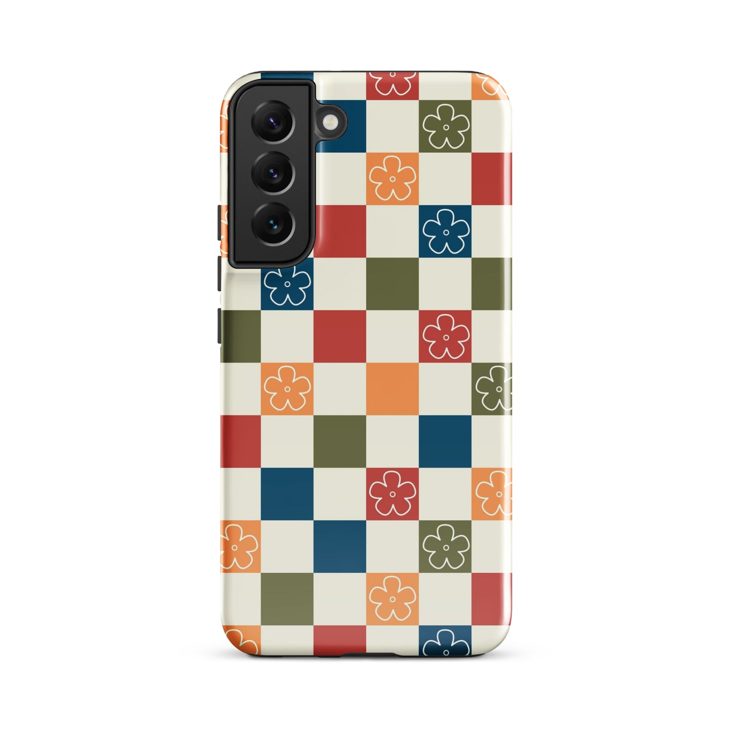 Vintage Flowers Checkered Samsung Case