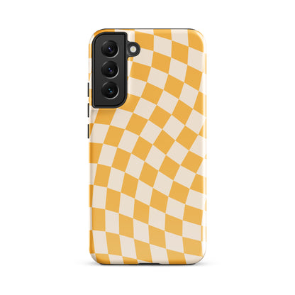 Yellow Wavy Checkered Samsung Case