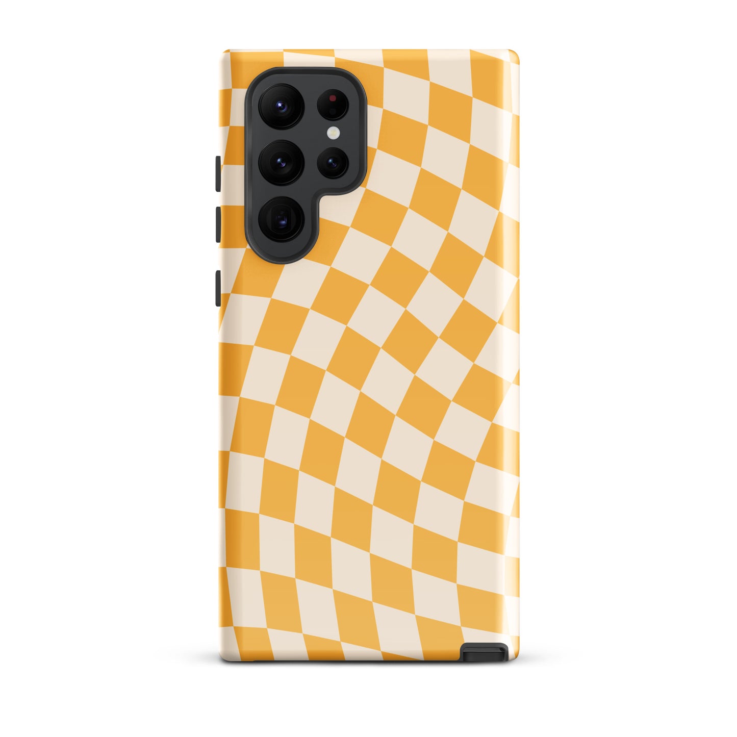 Yellow Wavy Checkered Samsung Case