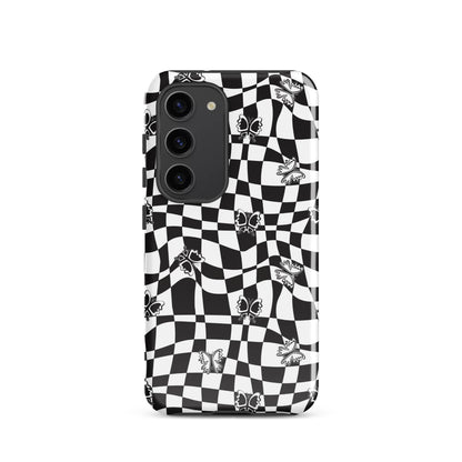 Butterfly Wavy Checkered Samsung Case