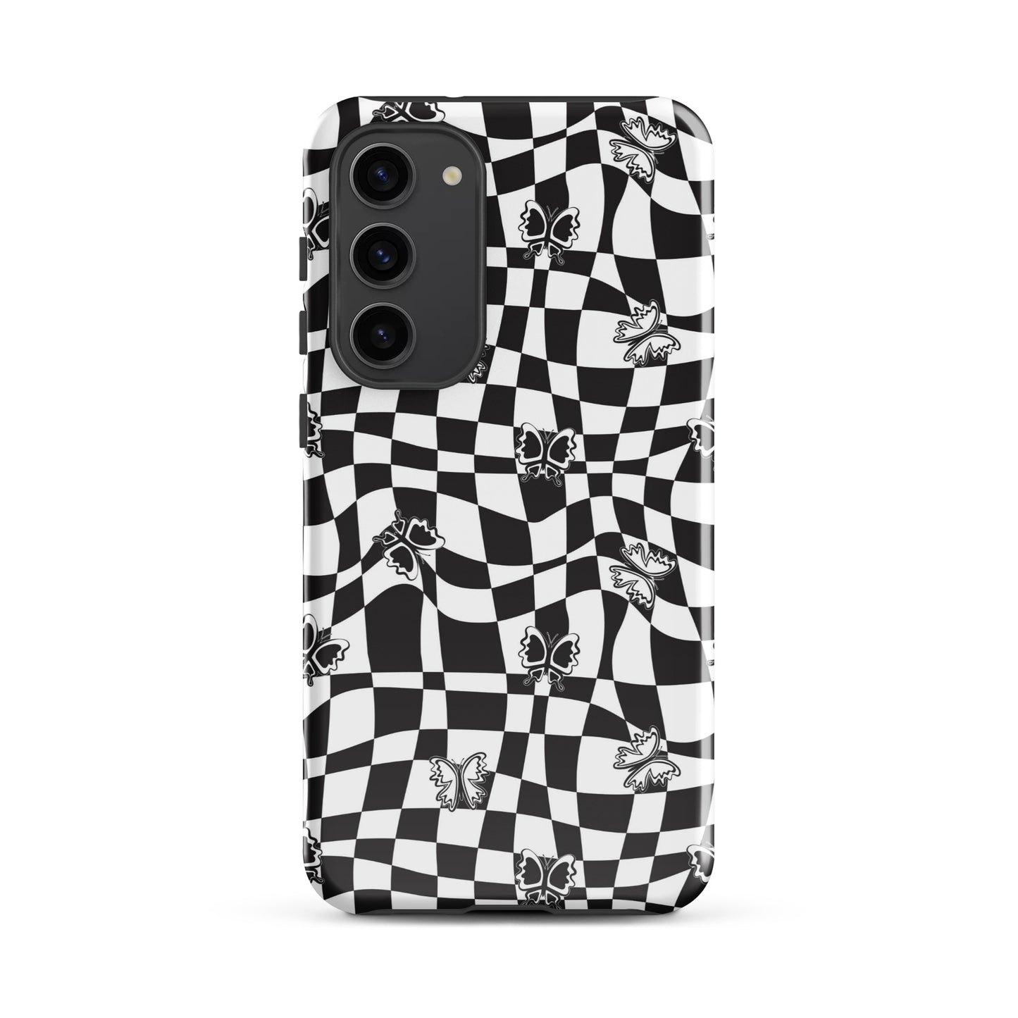 Butterfly Wavy Checkered Samsung Case