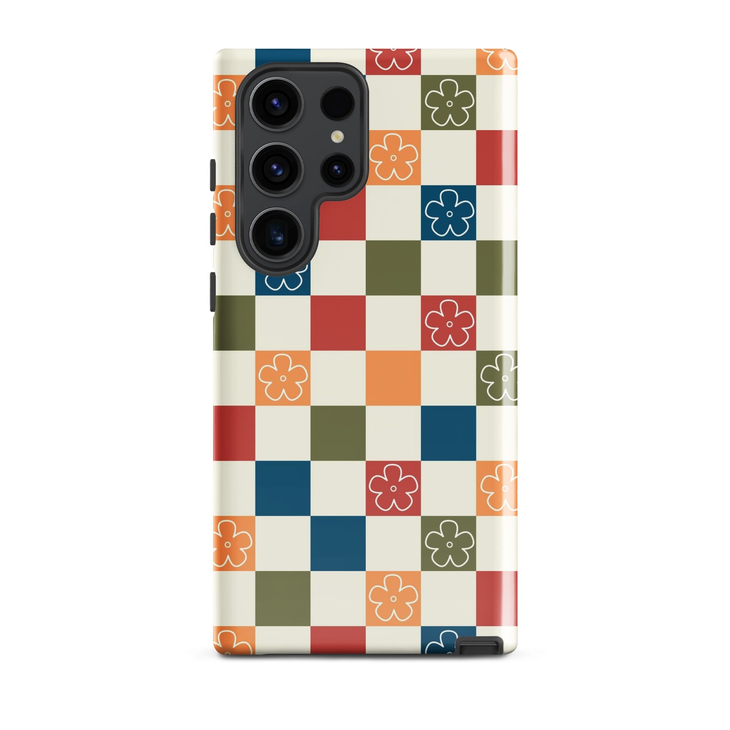 Vintage Flowers Checkered Samsung Case