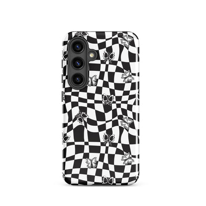 Butterfly Wavy Checkered Samsung Case