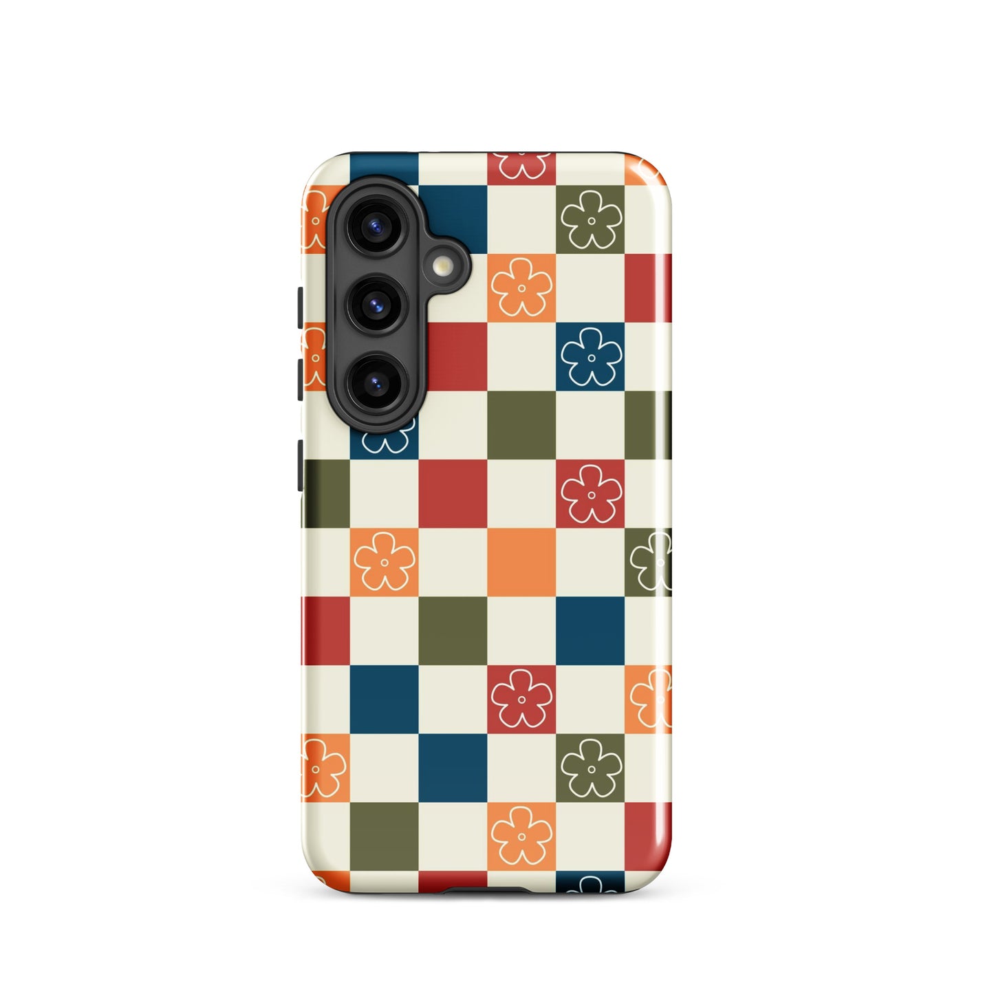 Vintage Flowers Checkered Samsung Case