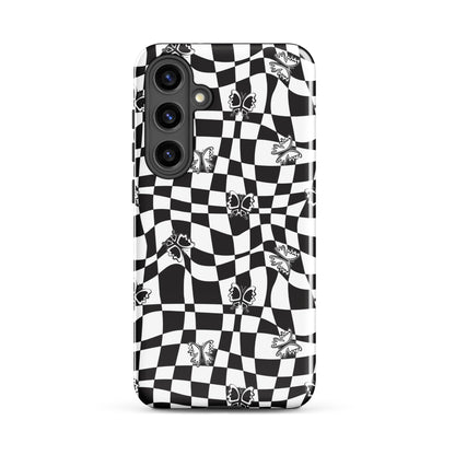 Butterfly Wavy Checkered Samsung Case