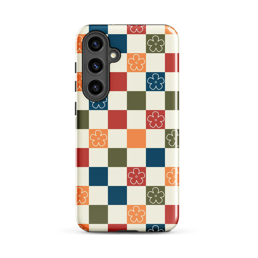 Vintage Flowers Checkered Samsung Case