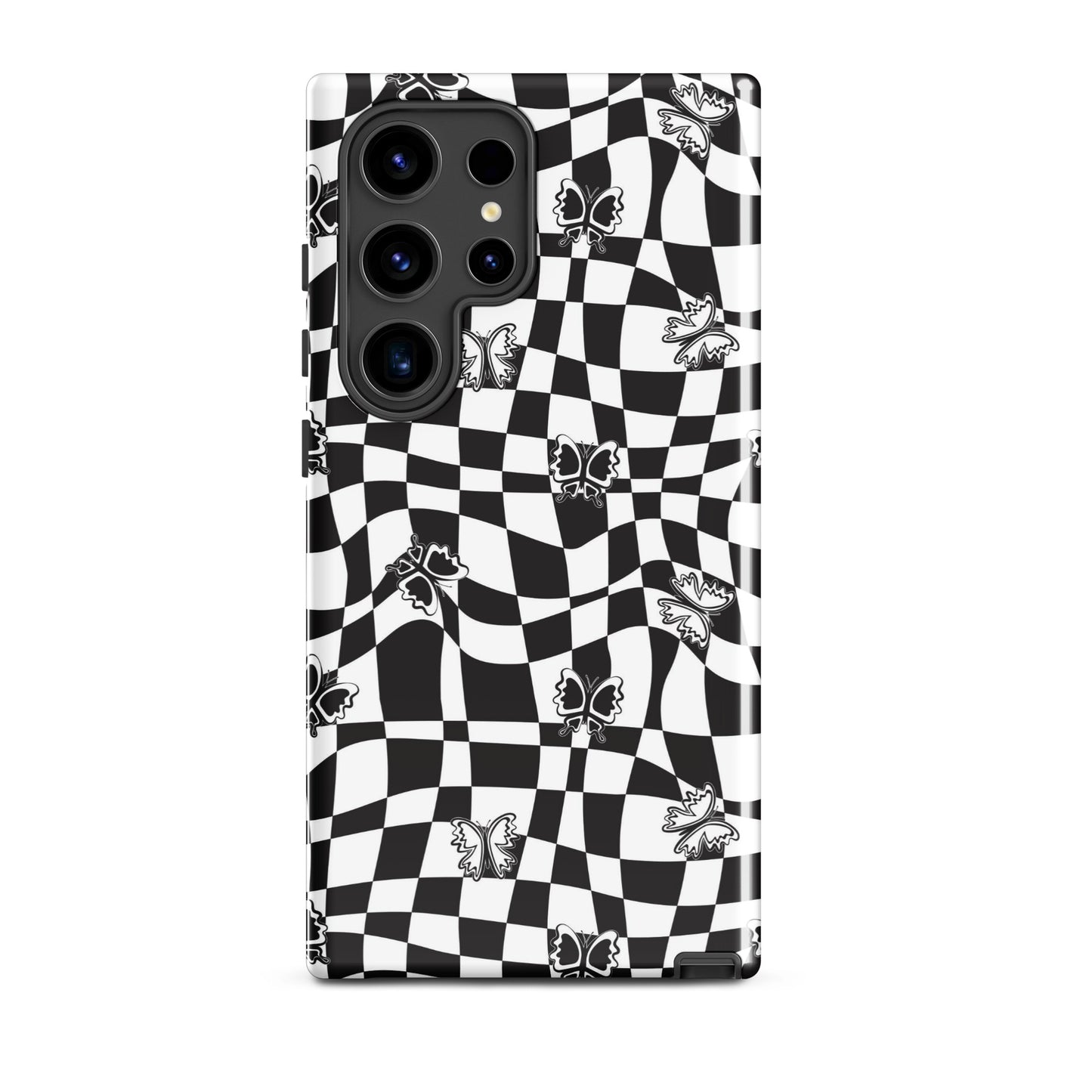 Butterfly Wavy Checkered Samsung Case