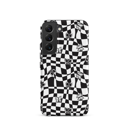 Butterfly Wavy Checkered Samsung Case