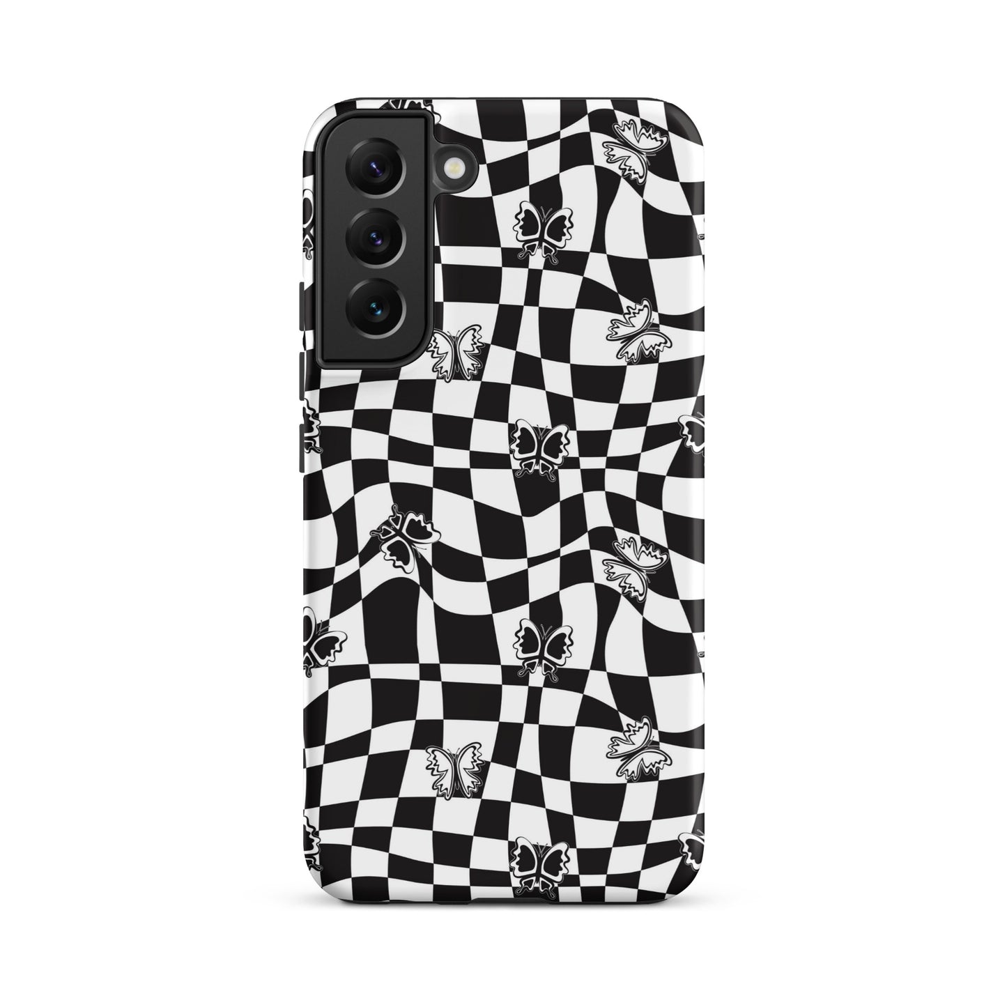 Butterfly Wavy Checkered Samsung Case