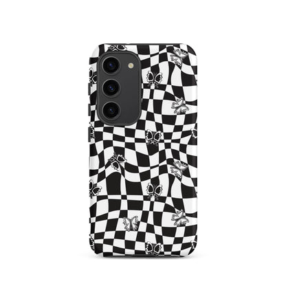 Butterfly Wavy Checkered Samsung Case