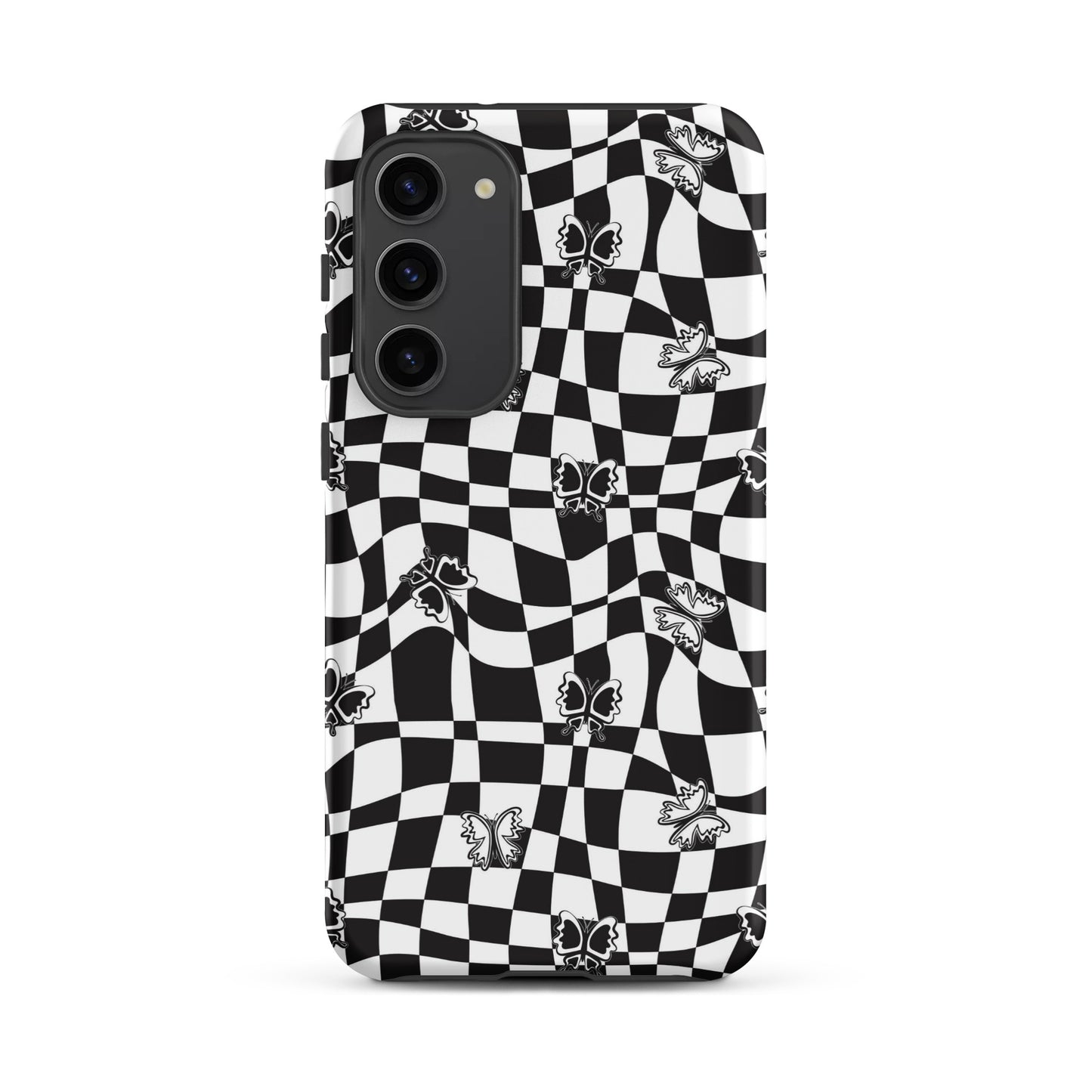 Butterfly Wavy Checkered Samsung Case