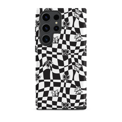 Butterfly Wavy Checkered Samsung Case