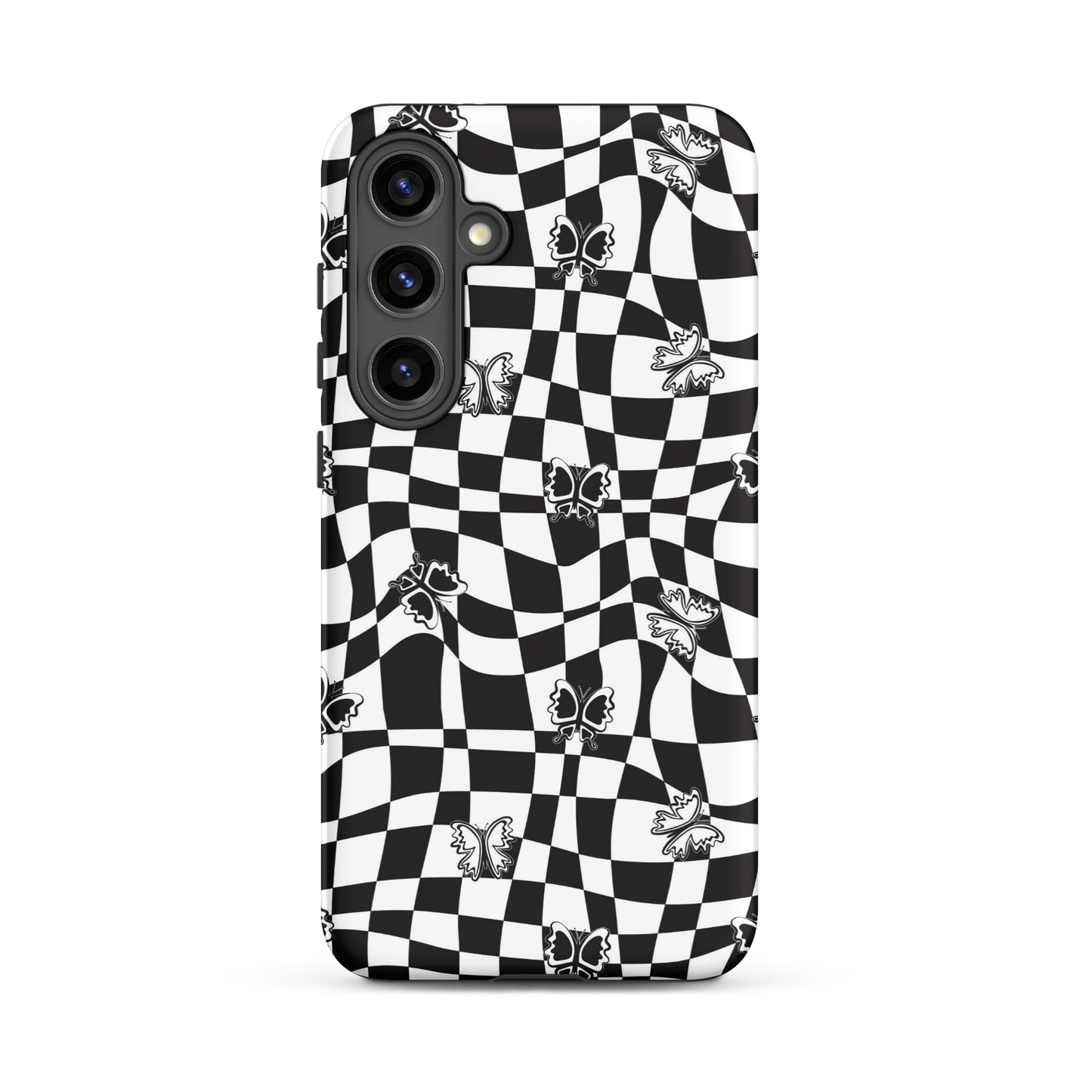 Butterfly Wavy Checkered Samsung Case