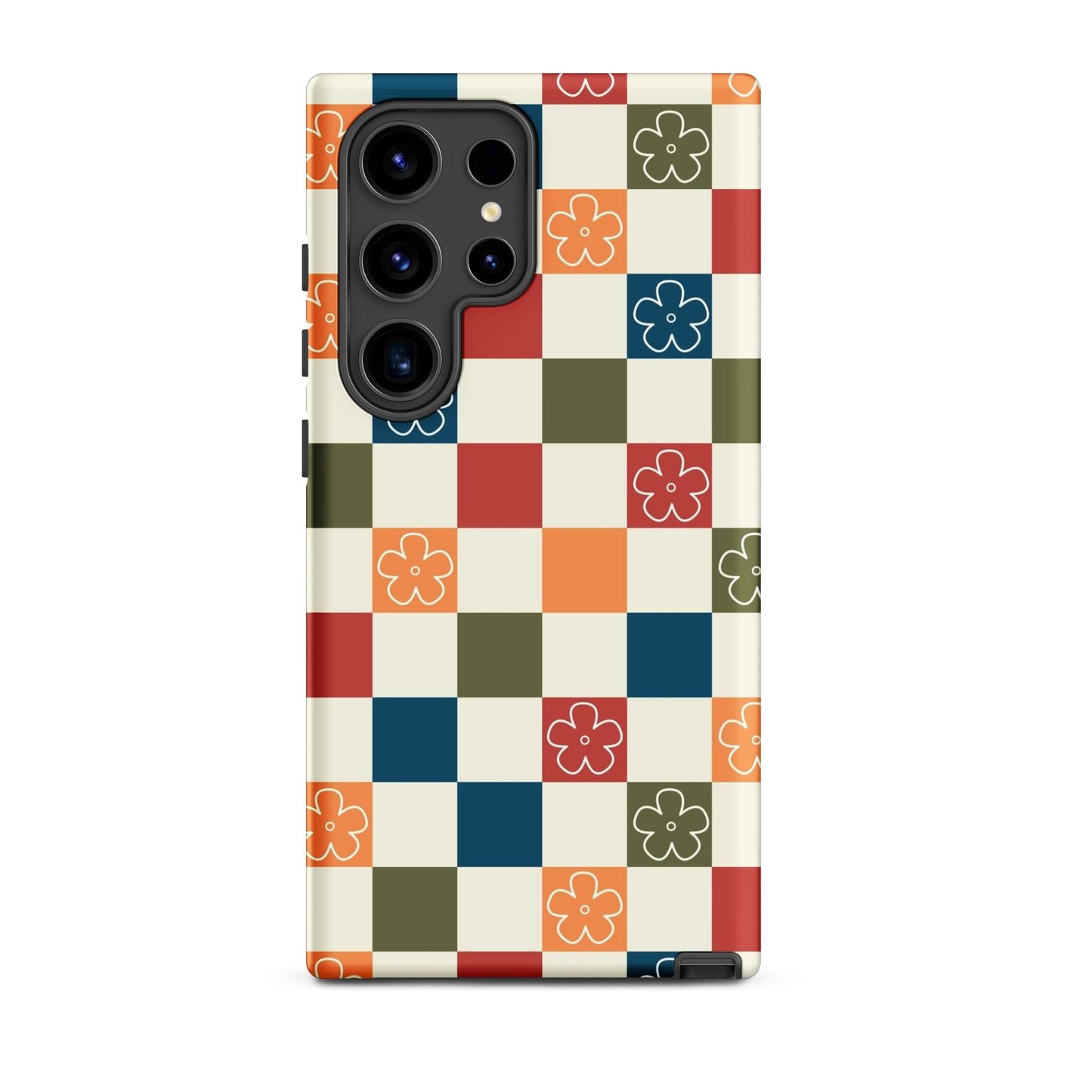 Vintage Flowers Checkered Samsung Case